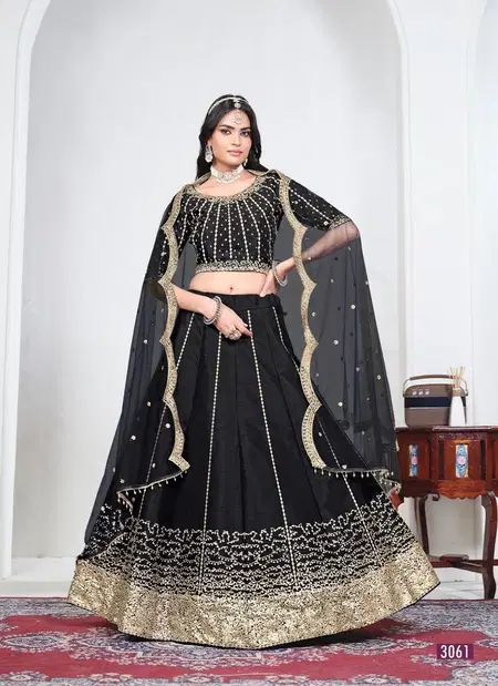 Black Colour Mehvish Vol 36 By Dani Creation Art Silk Mirror Work Embroidered Lehenga Choli 3061